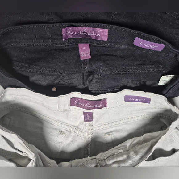 GUC Gloria Vanderbilt Sz 12 Amanda Jeans Mint Green And Black - Picture 6 of 6